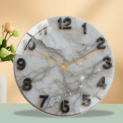 Round Wall Clock with Modern Design And Numerals Art - 12'' Modern Wall Clock