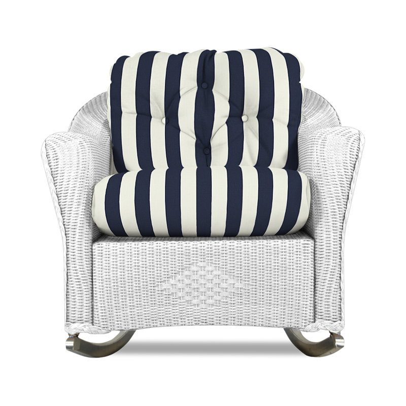 Reflections Outdoor Rocker Chair, White, Demo Stone