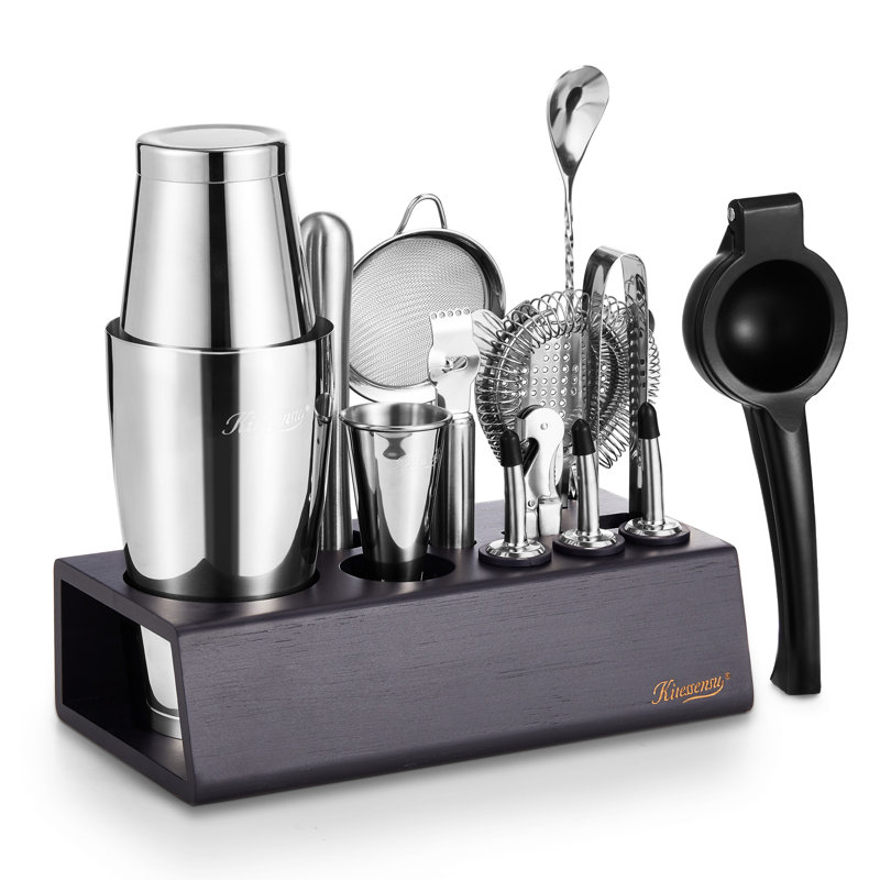 Ensemble de barman Boston Mix Shaker | Accessoires haut de gamme pour shaker à cocktail avec support Professional Premium