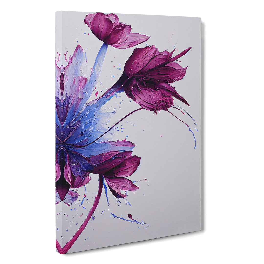 Mysterious Flowers Abstract - Wrapped Canvas