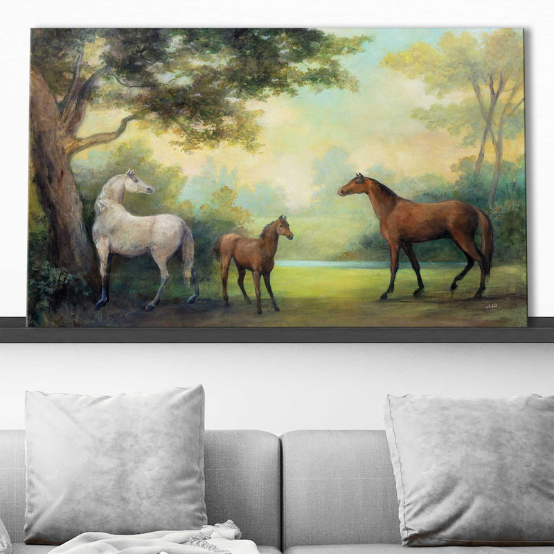 «Near the pasture» - Peinture, L 30 po x H 18 po, Toile tendue