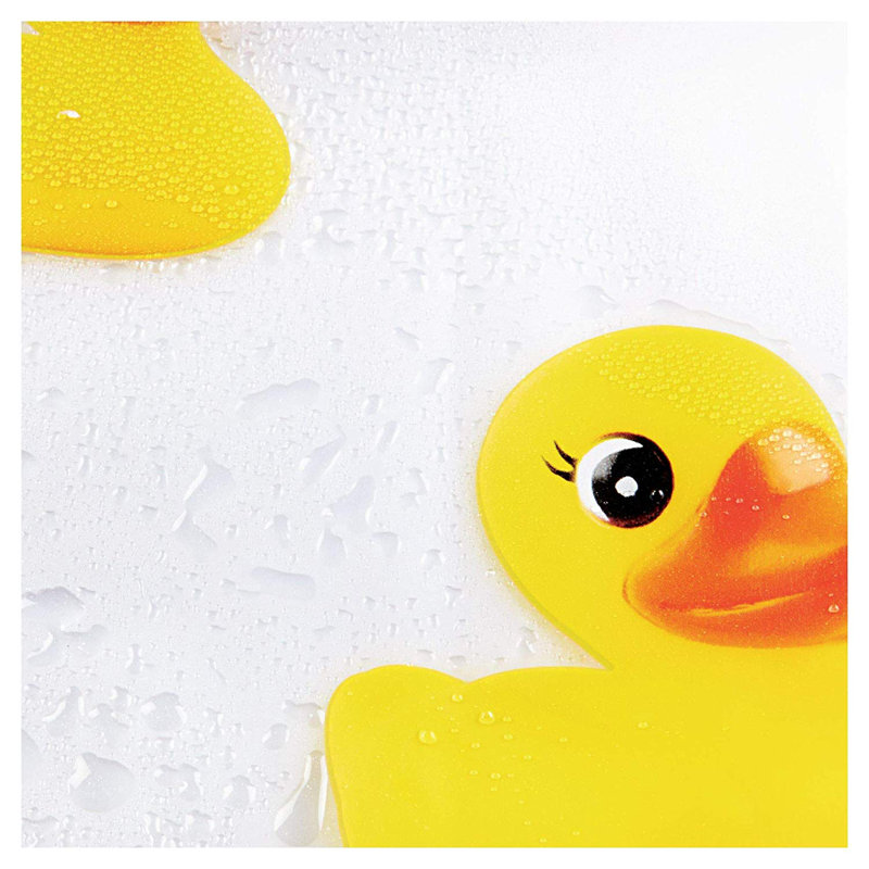 Yellow and Orange Duck Print PEVA Shower Curtain
