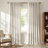 Faux Linen Blend Curtains Rod Pocket & Back tab Semi Sheer Window Treatments Privacy with Light Filtering for Living Room, 2 Panels-734527413-734527415