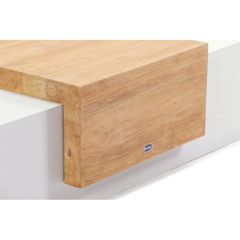 Banc d'extérieur en béton Monolithe, Ivoire blanc