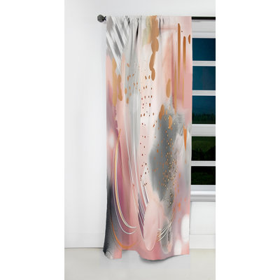 Sharon - Modern Shapes Abstract Blackout Curtain - 1 Panels