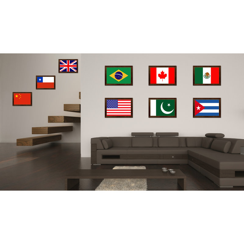 « pakistan country flag », impression sur toile encadrée, H 15 po x l 21 po x P 1 po, Cadre noir