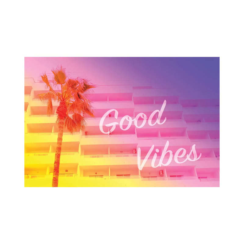 Good Vibes & Palm by Beli - Wrapped Canvas Print, 20.32 cm H x 30.48 cm W