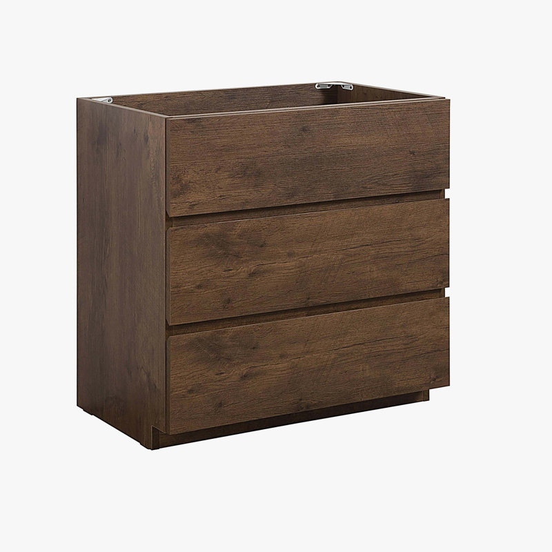 Armoire de plancher sans lavabo, avec trois tiroirs, pré-assemblée