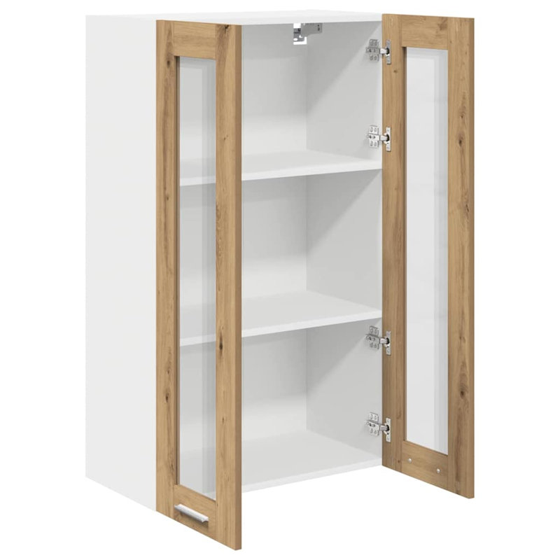 Vidaxl Hanging Cabinet With Storage Riga Artisan Oak 60 X 31 X 100 Cm, 100cm H x 60cm W x 31cm D, Artisan Oak