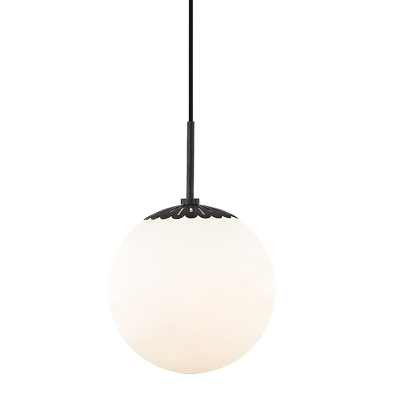 Luminaire suspendu en forme de globe à 1 lumière Bagimont, Bronze vieilli, H 16,5 po x l 11,5 po x P 11,5 po