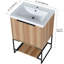 Meuble-lavabo autoportant de 24 po avec lavabo en résine - Design intemporel, porte, espace de rangement spacieux et contemporain, accès silencieux, option suffisante