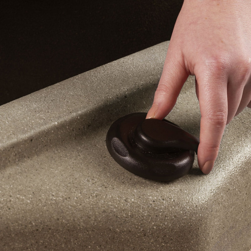 Ariana 6-Person Square Wood Grain and Grey Hot Tub