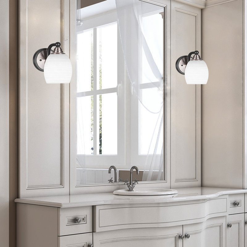 Michell 1-Light Wall Sconce, Matte Black/Brushed Nickel