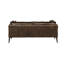 Causeuse avec accoudoirs à plateau-coussin de couleur chocolat vieilli-104902510-104902511