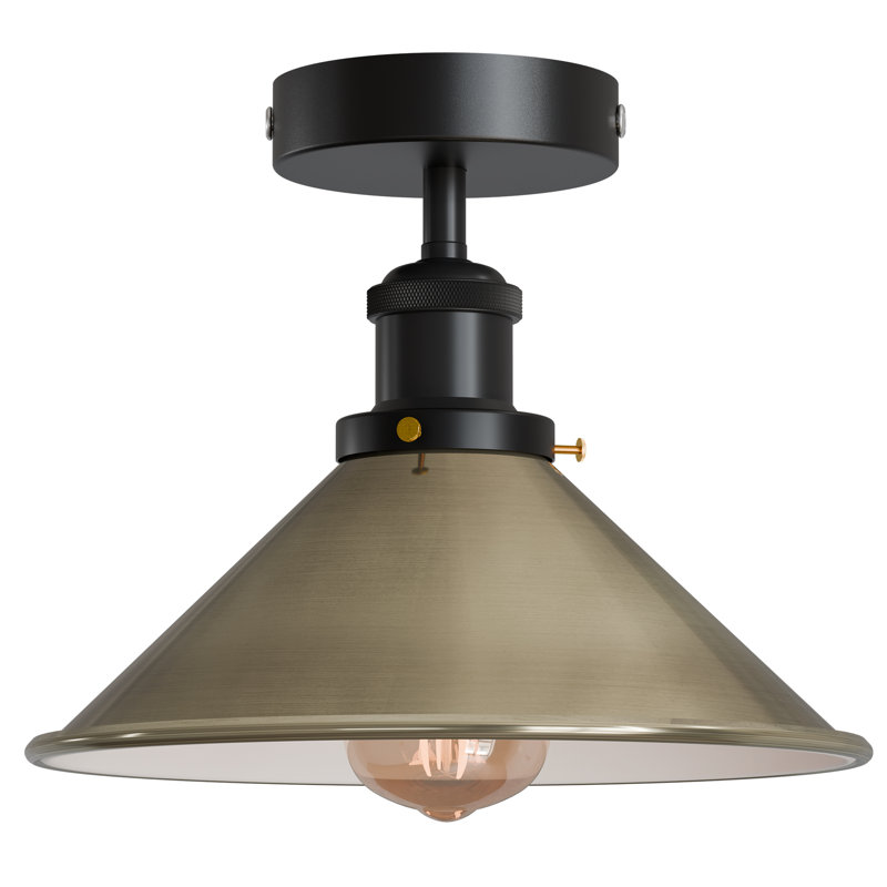 Langleyville Flush Mount, Green Brass