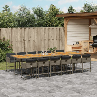  Garden Dining Set Grey And Brown