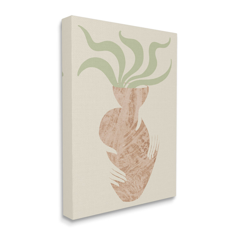 Mains rustiques tenant un pot de fleurs, Plaque murale, L 16 po x H 16 po