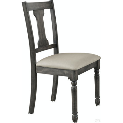 Ensemble de 2 chaises d'appoint en lin brun clair et gris vieilli