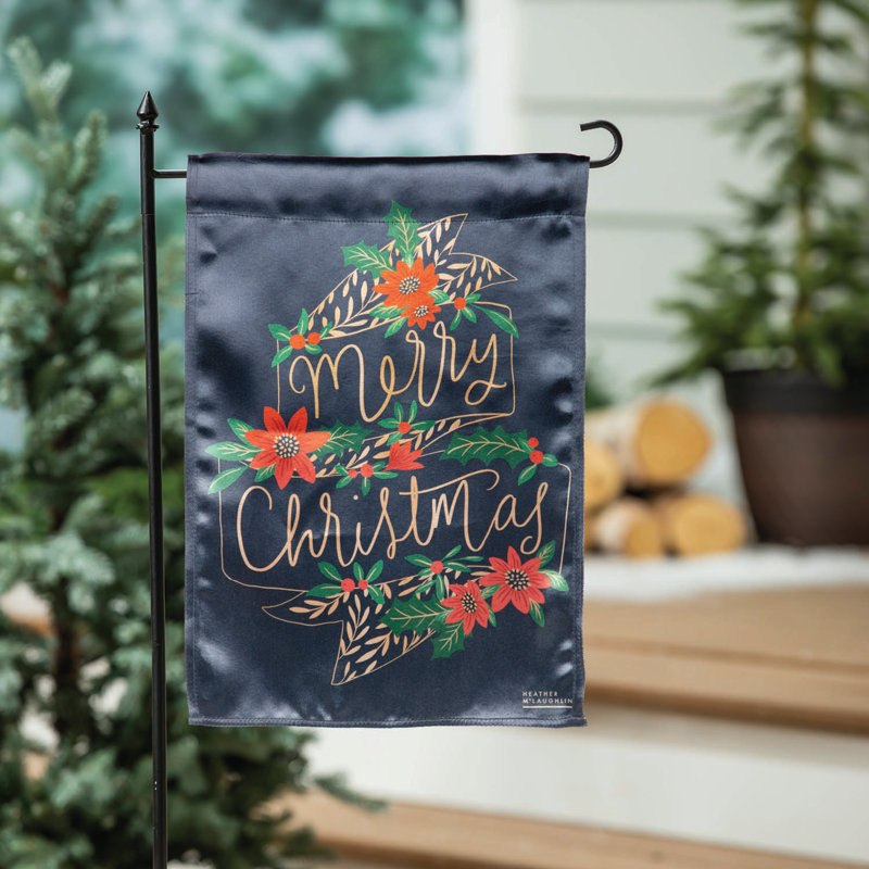Drapeau de jardin joyeux Noël lustré