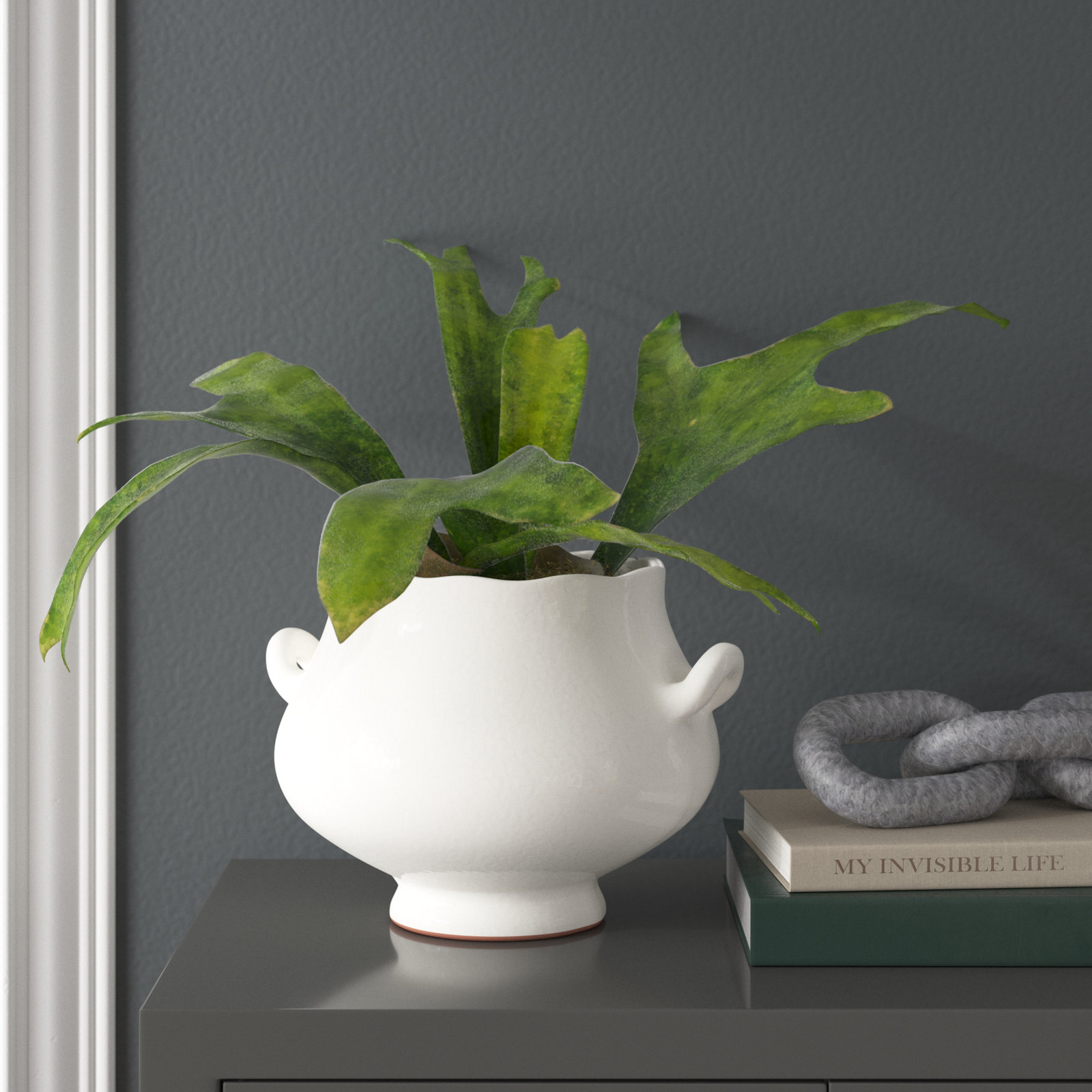 Joslin Ceramic Pot Planter, 9" H x 13.25" W x 11.75" D