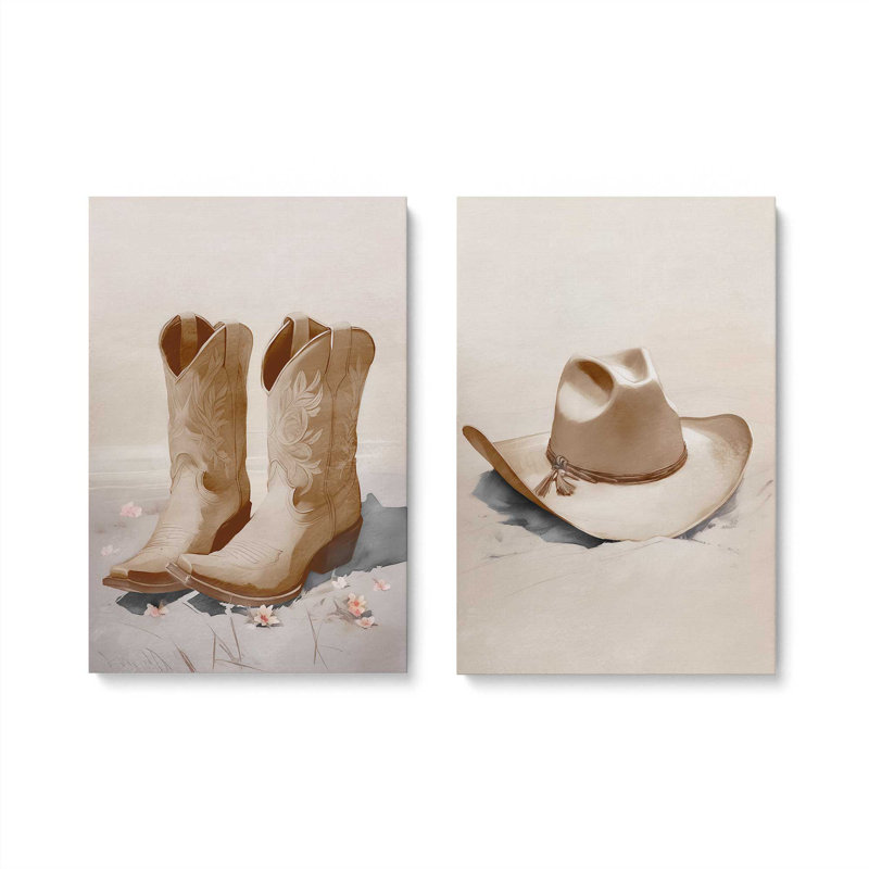 «Sandy Cowboy Essentials», ensemble de 2, H 19 po x l 16 po, Toile tendue