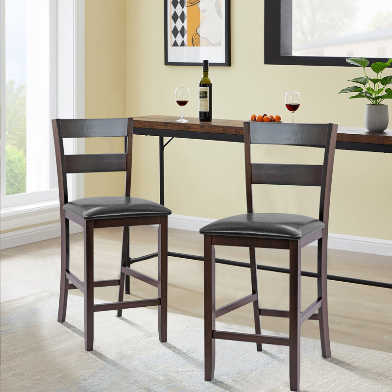 Anstice Upholstered Counter Stool with Solid Wood Frame, 2