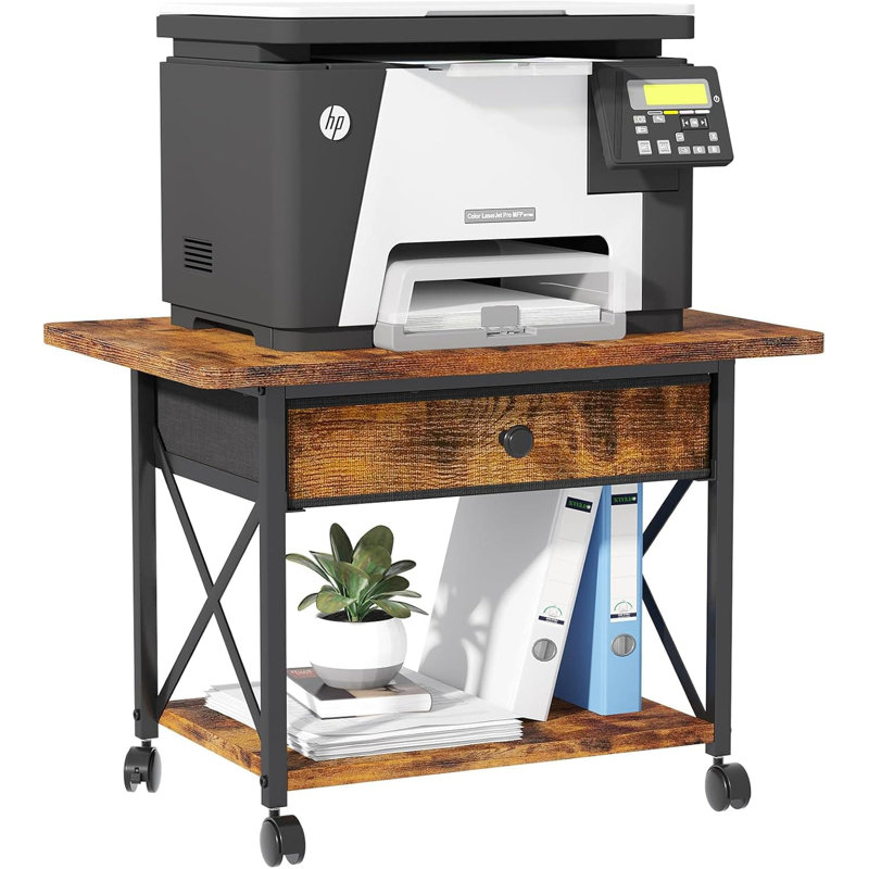 Support pour imprimante à 2 niveaux avec tiroir de rangement Easycom Easycom