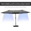 Parasol de patio 15 pi, gris foncé Auvent de protection solaire double face. Manivelle facile à utiliser, météo pour terrasse, piscine, gris acier, côtés rectangulaires, jardin en bloc-645602210-645602212