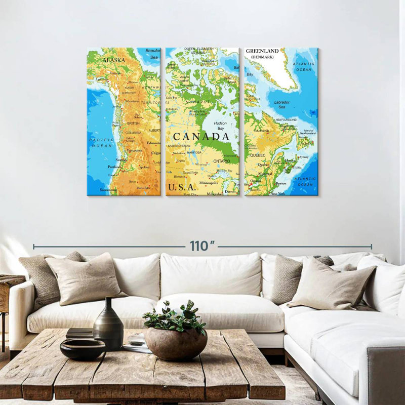 Carte du Canada Aliaz, H 48 po x l 74 po
