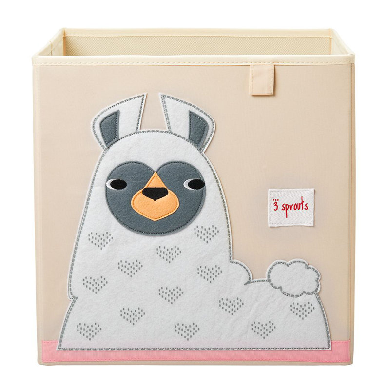 3 Sprouts - Toy Storage Cube for Baby and Kids - Llama