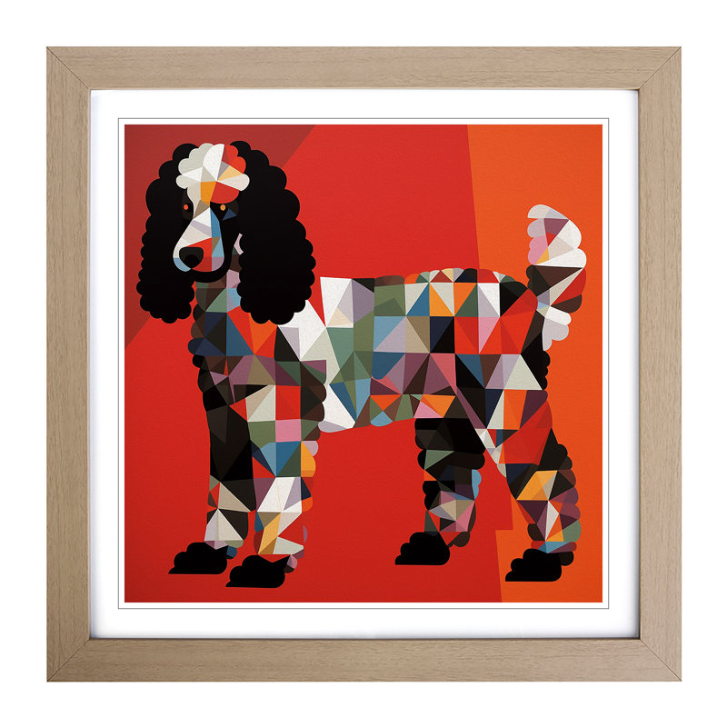 Poodle Constructivism No.1 - Framed Print, Oak
