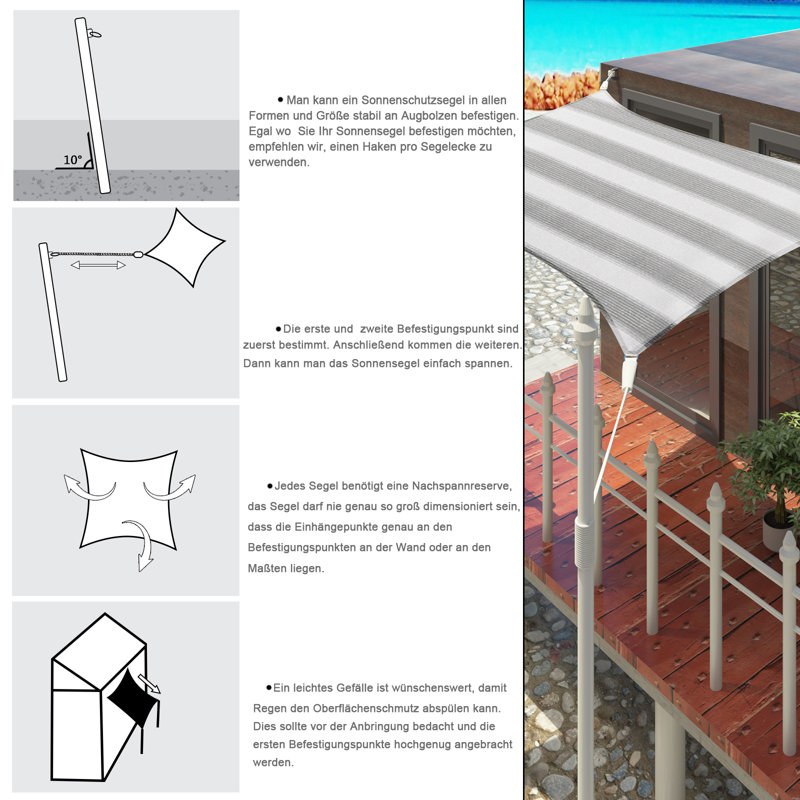 Aberham 0.2m x 0.01m Triangular Shade Sail