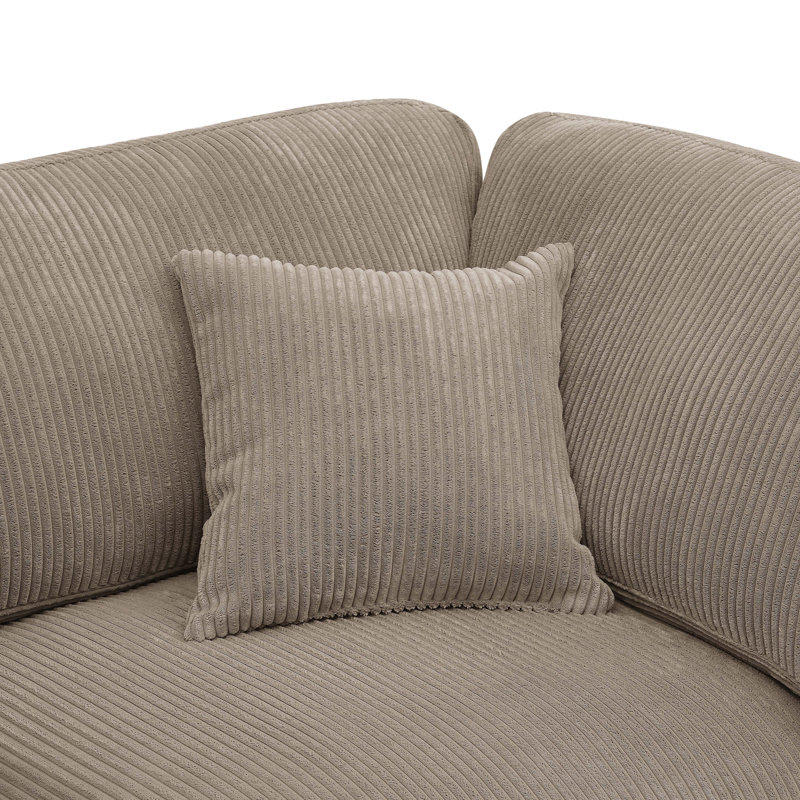 Assuntino 112'' Corduroy Sofa, Camel