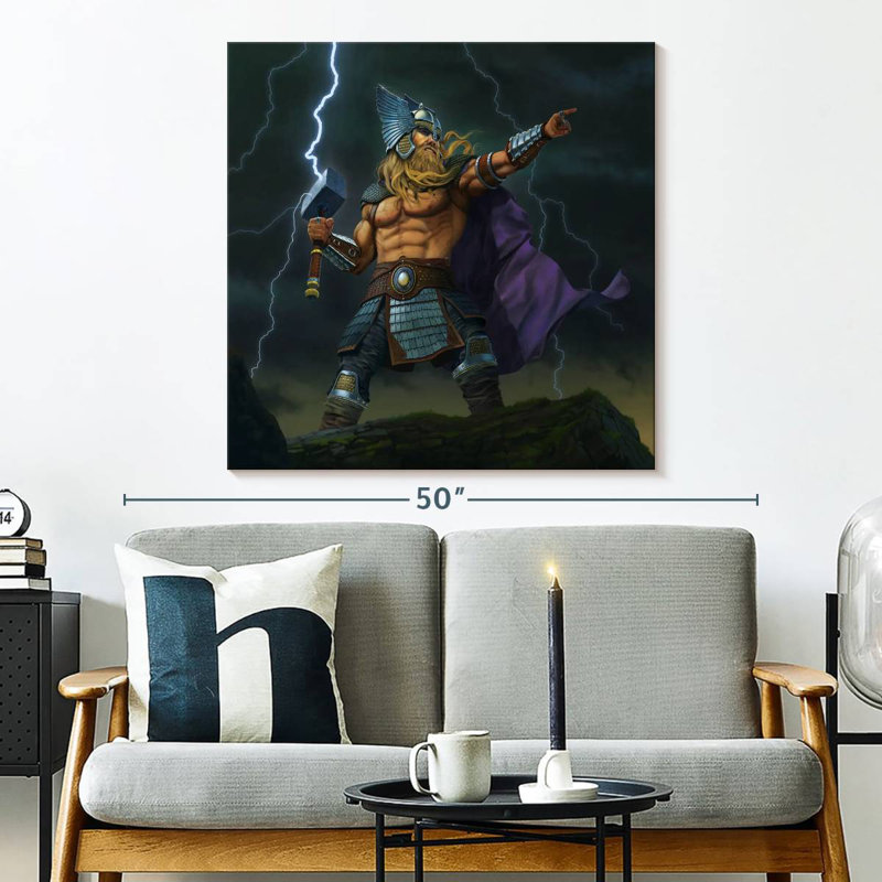 Thor, dieu du tonnerre, H 33 po x l 33 po
