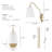 Hunter Valley Park 6 inch 1 Light Large Gold and White Linen Plug-In Wall Sconce Light Fixture-114532201