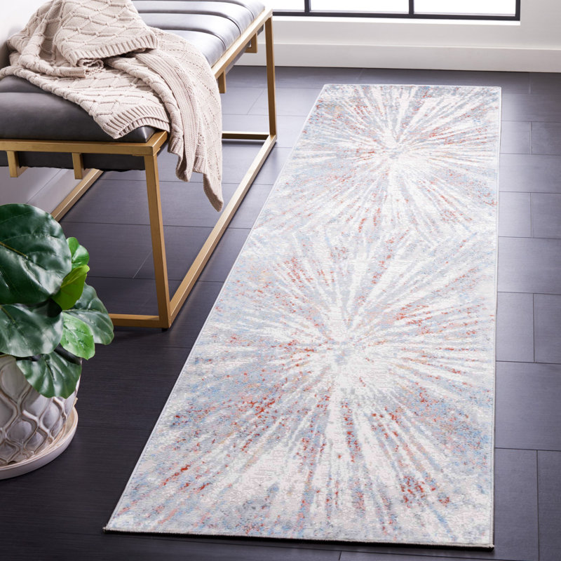 Amelia Cotton Abstract Rug, Runner 2'3" x 8'