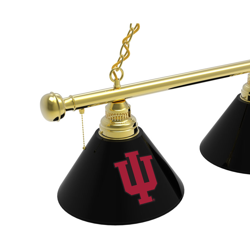 3 - Light Pool Table Lights Pendant, Brass, Indiana Hoosiers
