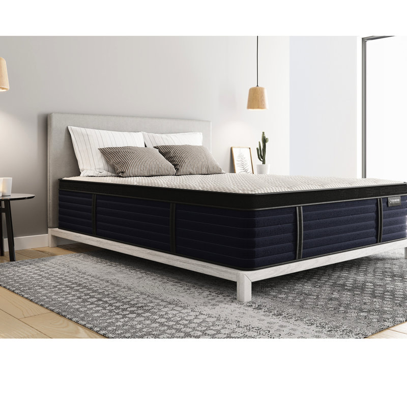 Matelas en latex blanc 14,5 po, ferme et confortable, Lit simple