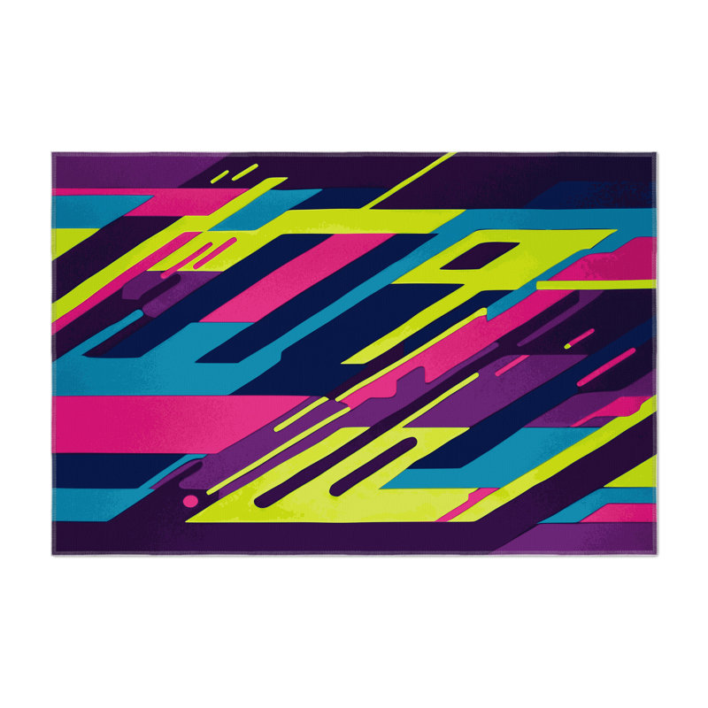 Retro Circuit Indoor And Outdoor Area Rug, Rectangle 9' x 12'