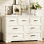 Ensemble de commode de chambre 3 pièces Aeliana - Commode 7 tiroirs et tables de chevet 2 tiroirs avec station de charge, blanc-1410498067