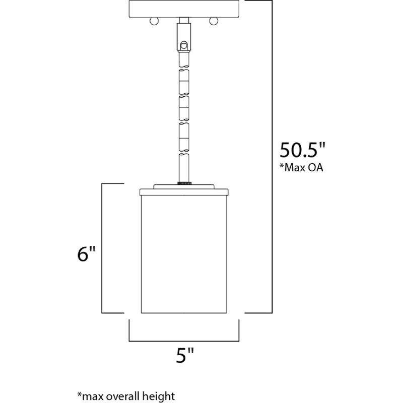 Luminaire suspendu cylindrique à 1 lumière Kaiyanna