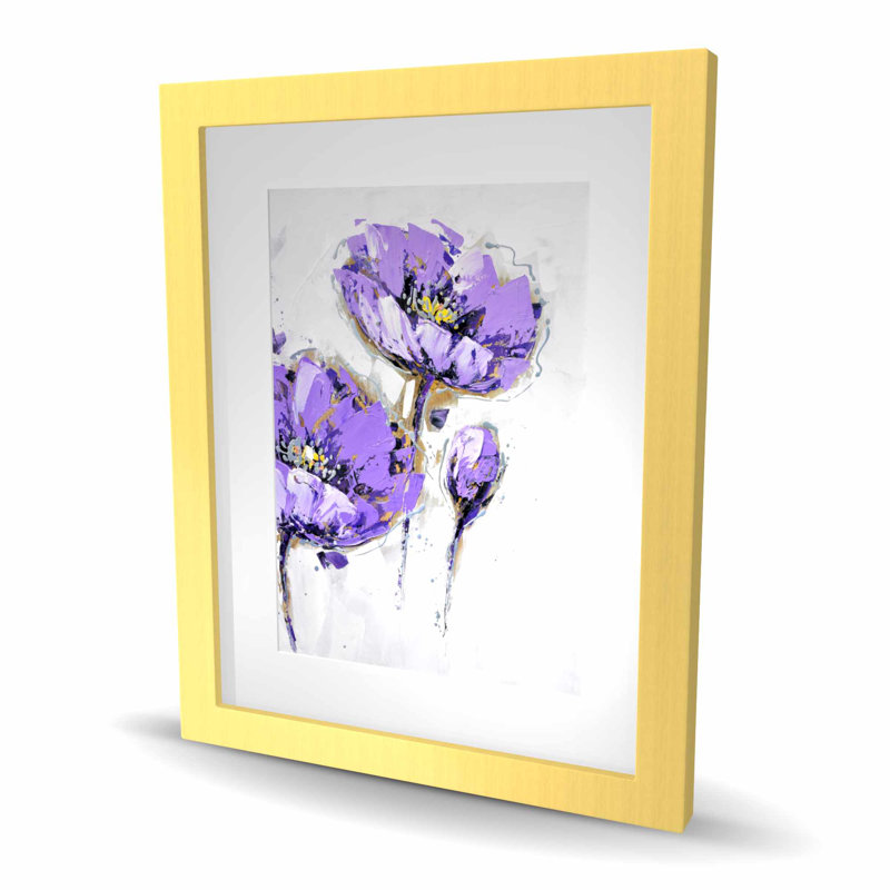 Anémones mauves - chambre à coucher moderne avec impression matte encadrée | Décoration