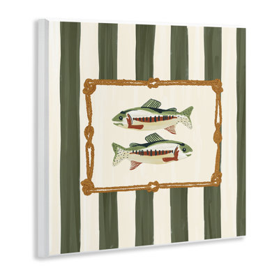 Maritime Fish with Rope Border Wall Plaque, design by Veronica Lara