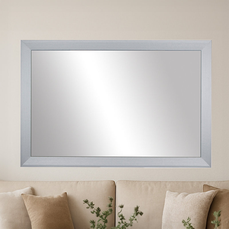 Larue Wood Framed Mirror with Safety Backing for Bathroom / Vanity Mirror, 22" x 30", Chrome