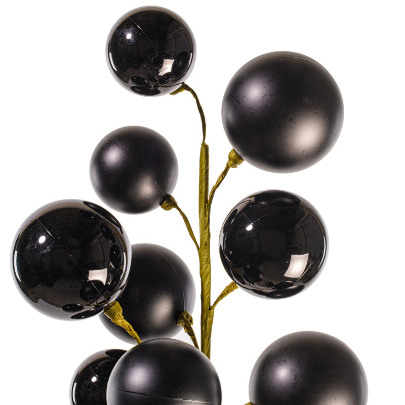  Vaporisateur d'ornement boule noire 30 po., Noir