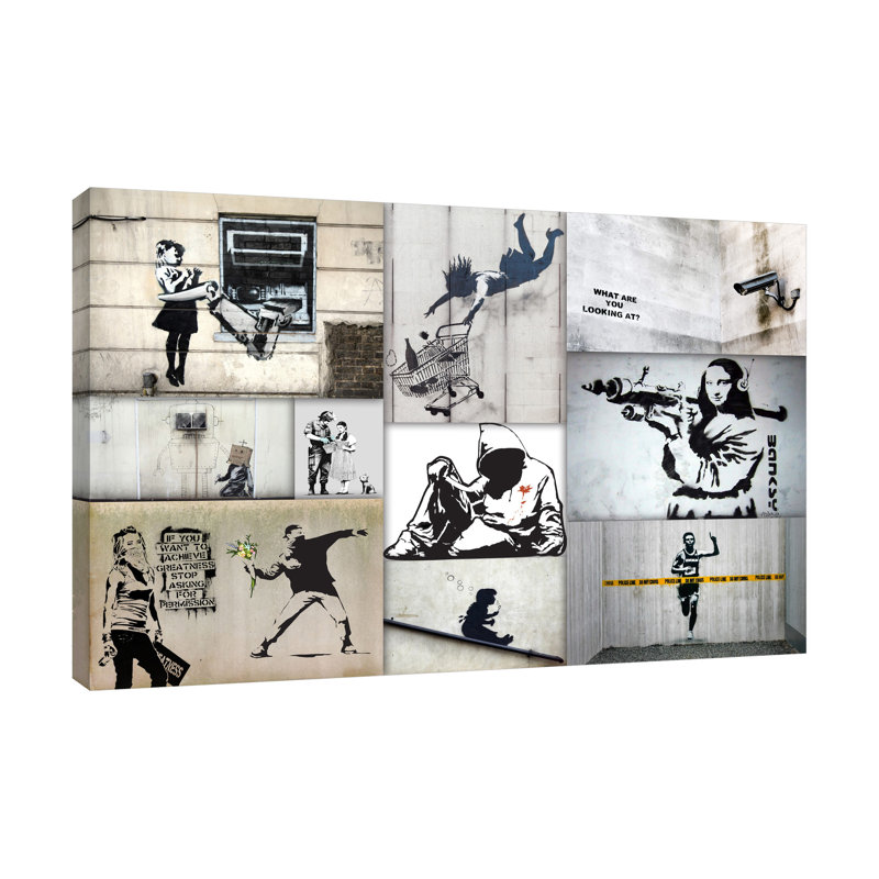 Colour Collage by Banksy - Wrapped Canvas Print, 30 cm H x 46 cm W x 4 cm D