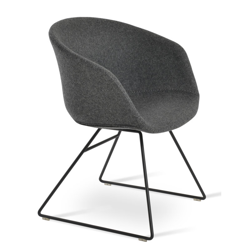 Fauteuil Tribeca, Similicuir gris, Noir