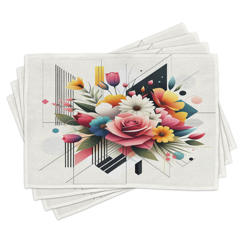 Multicolore Ambesonne, ensemble de 4 napperons multicolores