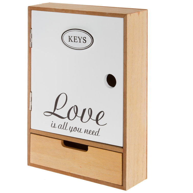 Solid Wood Wall Organizer with Key Box
