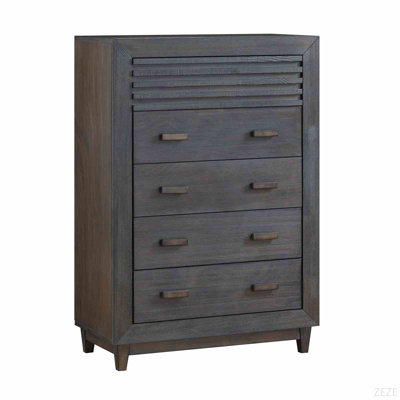Mobilier de chambre de style transitionnel à lattes de style coffre à lattes et menuiserie brun clair 1Pc